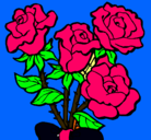 Dibujo Ramo de rosas pintado por anapao