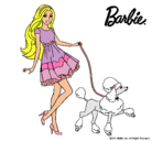 Dibujo Barbie paseando a su mascota pintado por naxito96