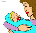 Dibujo Madre con su bebe II pintado por claudia873