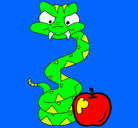 Dibujo Serpiente y manzana pintado por BENITOI
