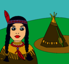 Dibujo India y tepee pintado por Dan12