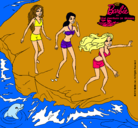 Dibujo Barbie y sus amigas en la playa pintado por ffffffffffff