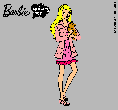 Barbie con un gatito