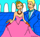 Dibujo Princesa y príncipe en el baile pintado por lokiita