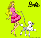 Dibujo Barbie paseando a su mascota pintado por DeNy