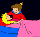 Dibujo La princesa durmiente y el príncipe pintado por asley