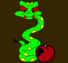 Dibujo Serpiente y manzana pintado por CASCABEL 