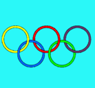Dibujo Anillas de los juegos olimpícos pintado por aila