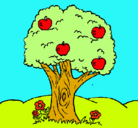 Dibujo Manzano pintado por arboles