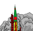 Dibujo Lanzamiento cohete pintado por younes453