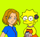 Dibujo Sakura y Lisa pintado por LULETA