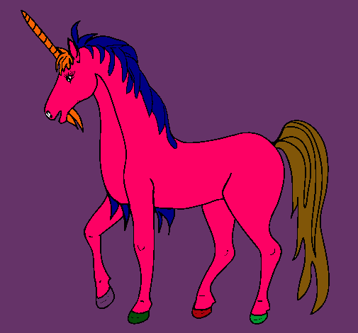Dibujo Unicornio II pintado por cati