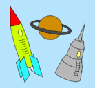 Dibujo Cohete pintado por deltiporio