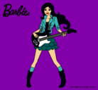 Dibujo Barbie guitarrista pintado por black