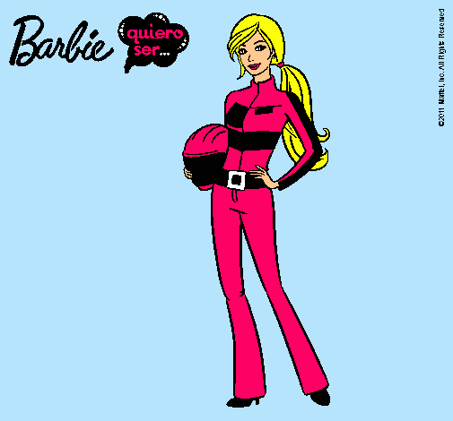 Dibujo Barbie piloto de motos pintado por lizdany