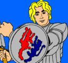 Dibujo Caballero con escudo de león pintado por jonell