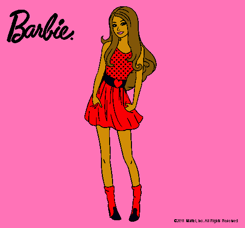 Dibujo Barbie veraniega pintado por black