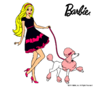 Dibujo Barbie paseando a su mascota pintado por chiqui-mon