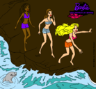 Dibujo Barbie y sus amigas en la playa pintado por Neri135