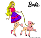 Dibujo Barbie paseando a su mascota pintado por anac