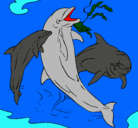 Dibujo Delfines jugando pintado por yulibet