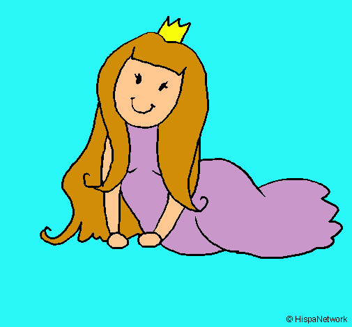 Dibujo Princesa contenta pintado por Antto