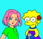 Dibujo Sakura y Lisa pintado por tija