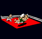 Dibujo Lucha en el ring pintado por lucha