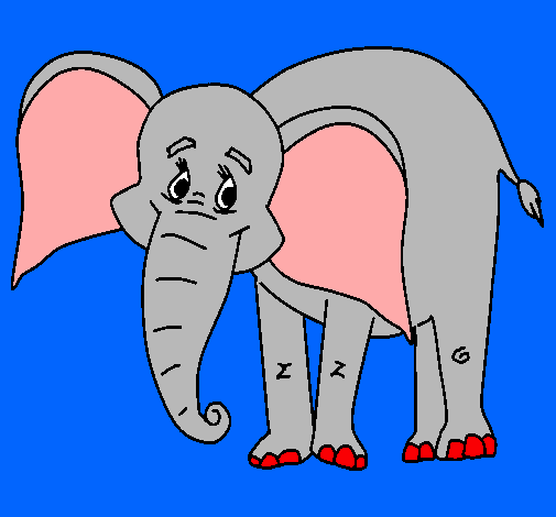 Dibujo Elefante feliz pintado por sebaosito
