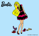 Dibujo Barbie y su colección de zapatos pintado por lizdany
