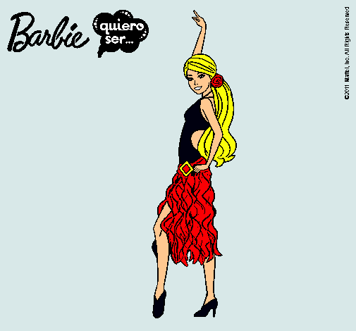 Dibujo Barbie flamenca pintado por zu-star