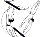 Dibujo Trapecistas saltando pintado por hghfgh