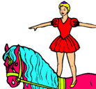 Dibujo Trapecista encima de caballo pintado por marianny