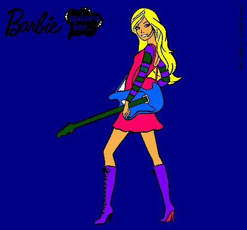 Dibujo Barbie la rockera pintado por lutchia