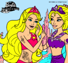 Dibujo Barbie se despiede de la reina sirena pintado por Keka