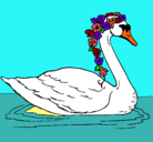 Dibujo Cisne con flores pintado por aurorana2003