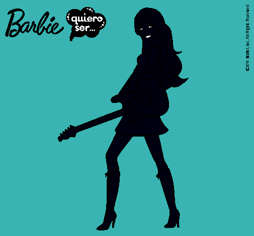 Dibujo Barbie la rockera pintado por camiZALDA