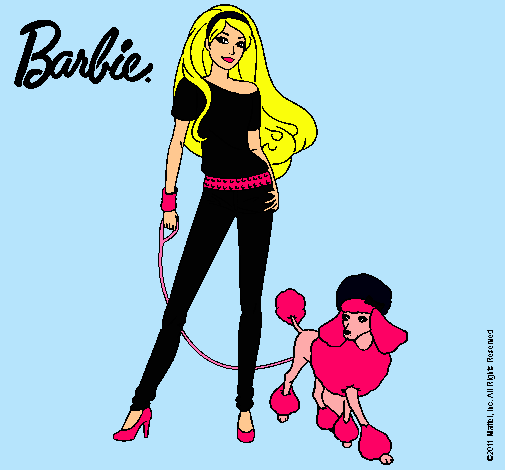 Dibujo Barbie con look moderno pintado por lizdany
