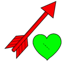 Dibujo Flecha y corazón pintado por chela