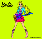 Dibujo Barbie guitarrista pintado por DeNy