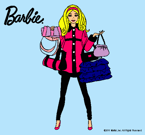 Dibujo Barbie de compras pintado por lizdany