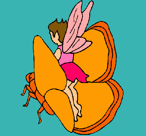 Dibujo Duende y mariposa pintado por chaichis