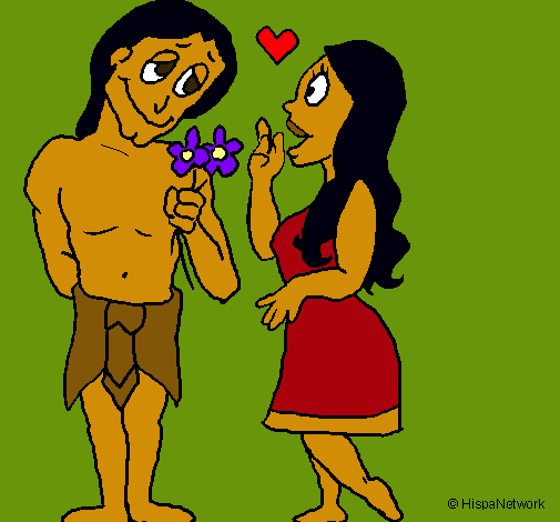 Dibujo Jóvenes mayas enamorados pintado por eloysah21