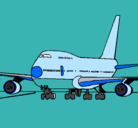 Dibujo Avión en pista pintado por crisx088