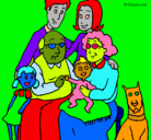 Dibujo Familia pintado por luque