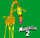 Dibujo Madagascar 2 Melman pintado por negrita