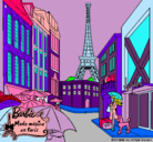 Dibujo Barbie en la Torre Eiffel pintado por FFFFFFF