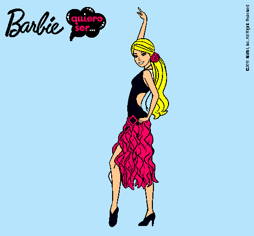 Dibujo Barbie flamenca pintado por chiqui-mon