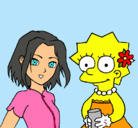 Dibujo Sakura y Lisa pintado por stefii