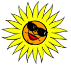 Dibujo Sol con gafas de sol pintado por wapis
